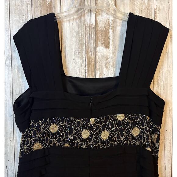R&M Richards Black and Gold‎ Cocktail Dress Plus Size 16W - Picture 7 of 9